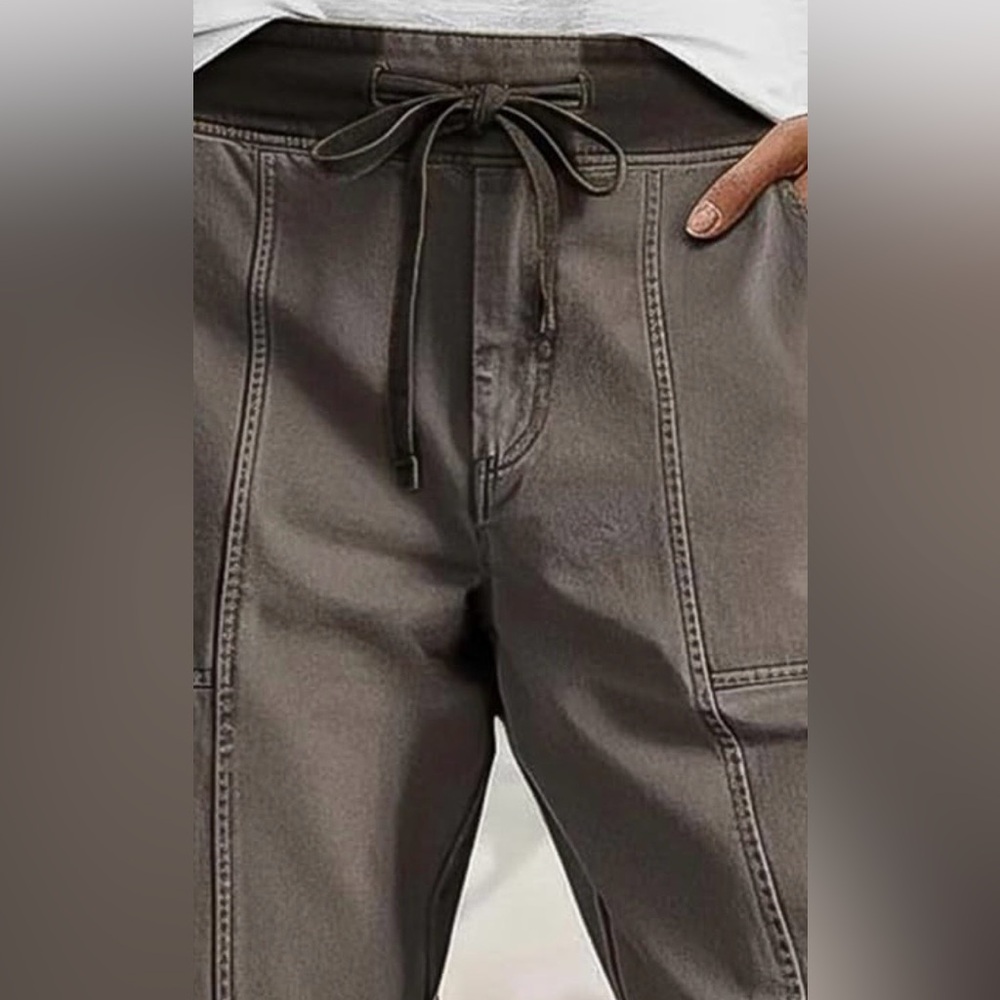 Casual Drawstring Ankle Pants in Olive - Picture 4 of 9